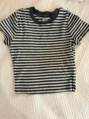 Hollister Black and White Striped Kids Tee